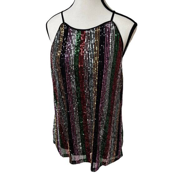 Y2K VTG. INC SEQUIN PARTY TOP BLOUSE X LARGE. - Picture 3 of 8